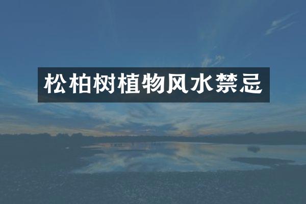 松柏树植物风水禁忌