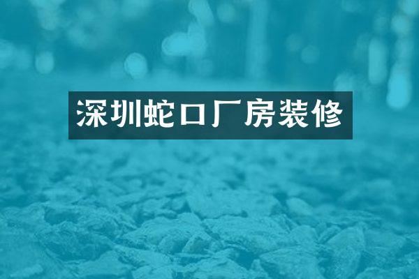 深圳蛇口厂房装修