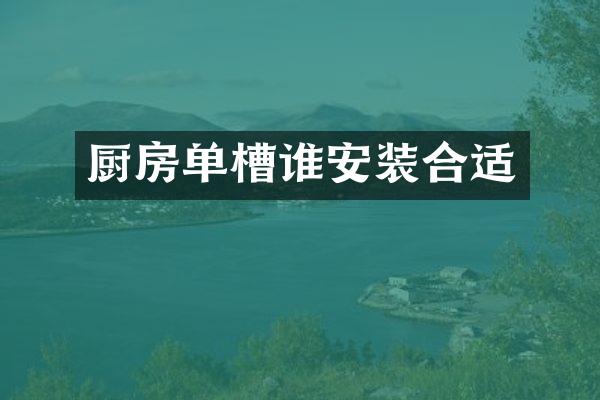 厨房单槽谁安装合适