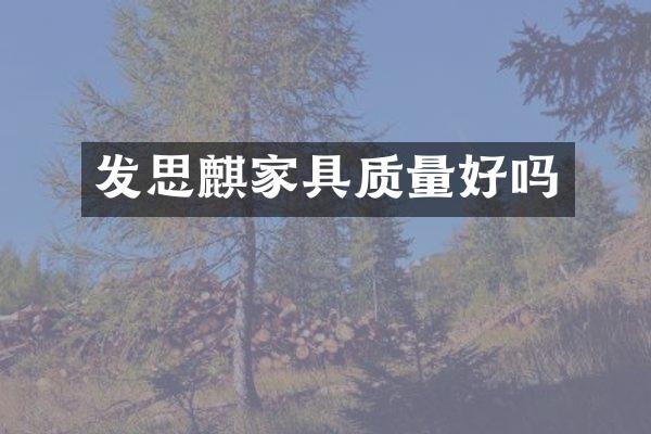 发思麒家具质量好吗
