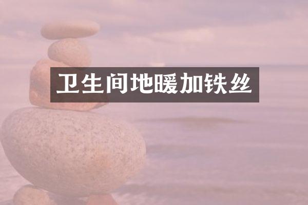 卫生间地暖加铁丝