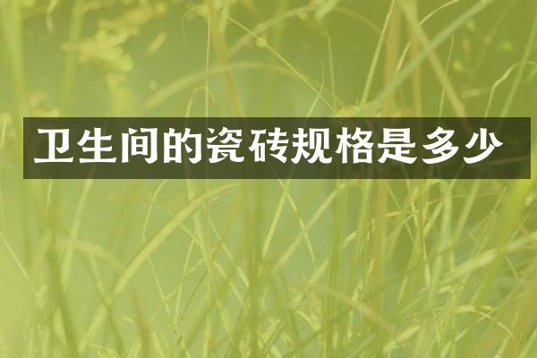 卫生间的瓷砖规格是多少