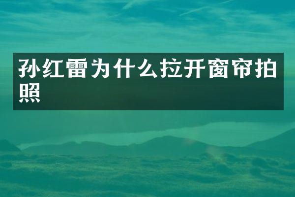 孙红雷为什么拉开窗帘拍照