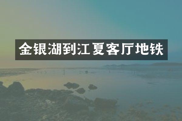 金银湖到江夏客厅地铁