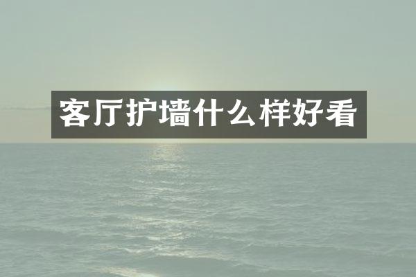 客厅护墙什么样好看