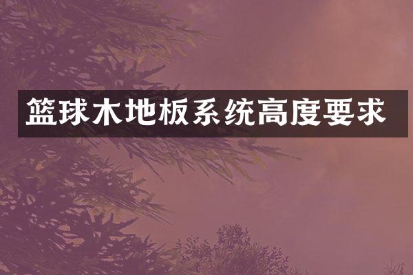 篮球木地板系统高度要求