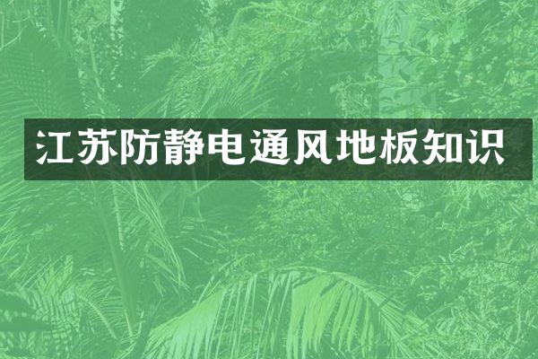 江苏防静电通风地板知识