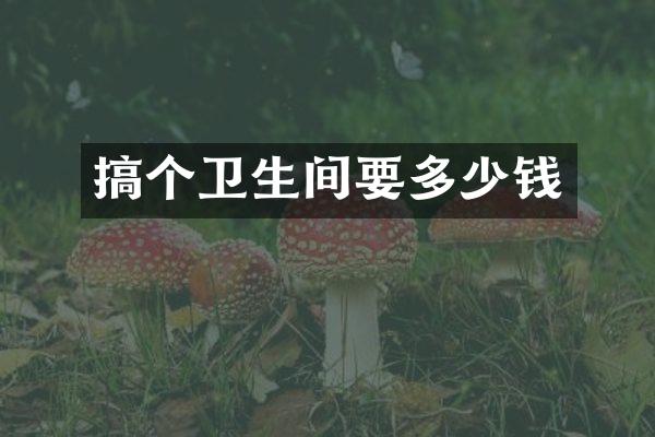 搞个卫生间要多少钱