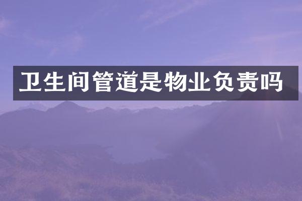卫生间管道是物业负责吗