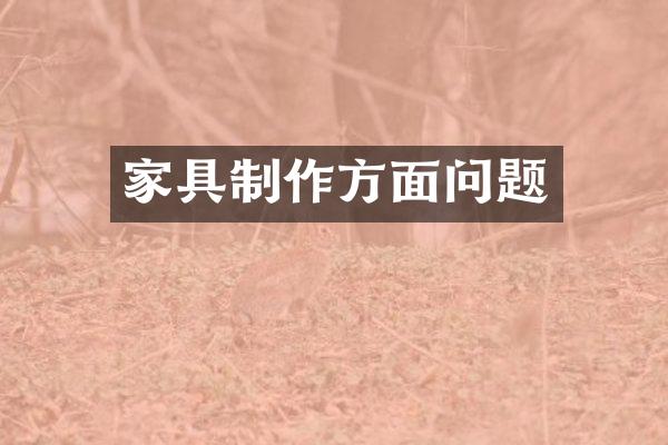 家具制作方面问题