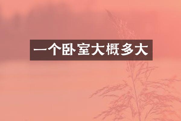 一个卧室大概多大