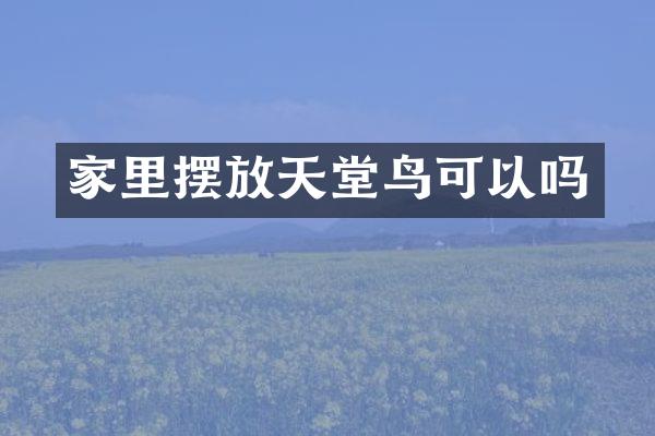 家里摆放天堂鸟可以吗