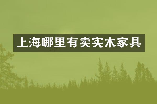 上海哪里有卖实木家具