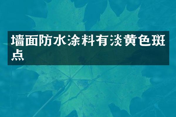 墙面防水涂料有淡黄色斑点