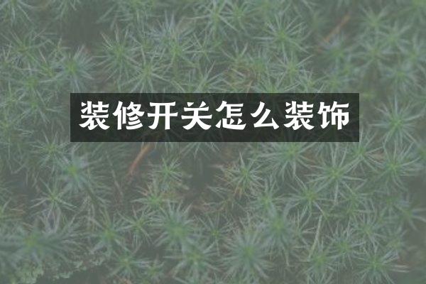 装修开关怎么装饰