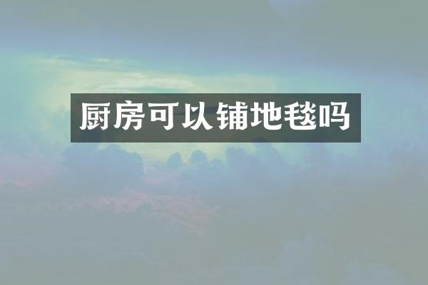 厨房可以铺地毯吗