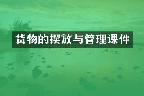 货物的摆放与管理课件