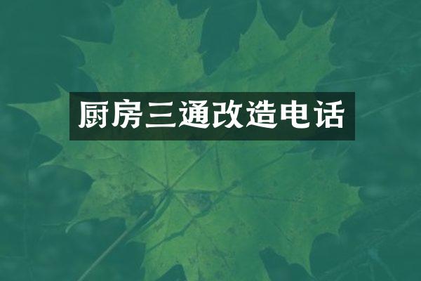 厨房三通改造电话