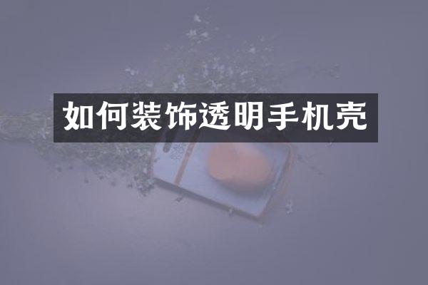 如何装饰透明手机壳