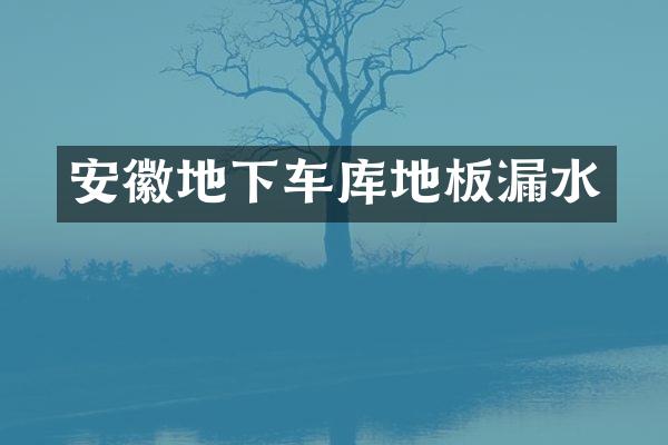 安徽地下车库地板漏水