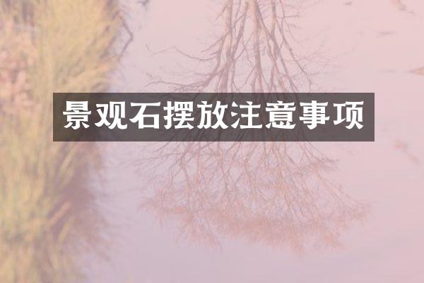 景观石摆放注意事项