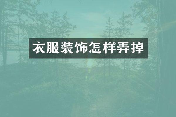 衣服装饰怎样弄掉