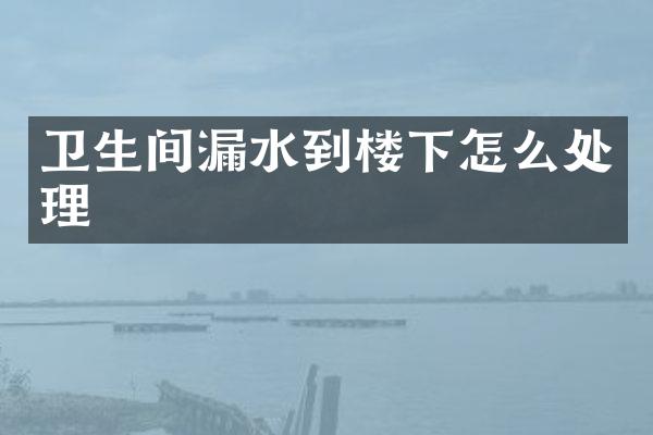 卫生间漏水到楼下怎么处理