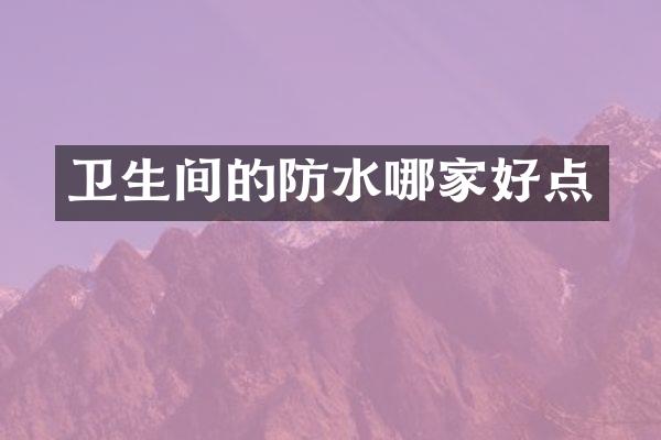 卫生间的防水哪家好点