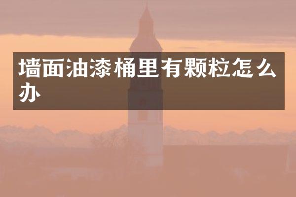 墙面油漆桶里有颗粒怎么办
