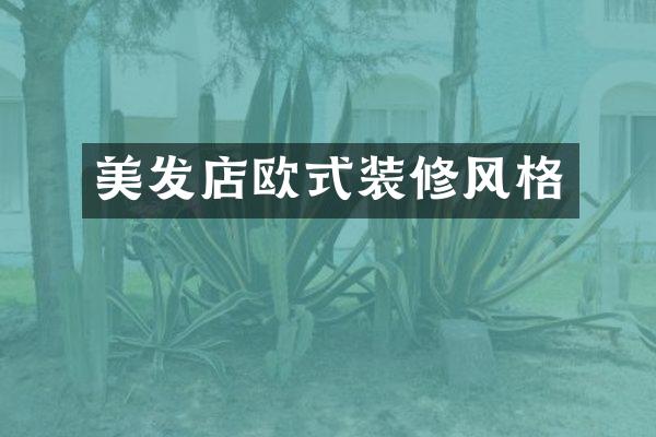 美发店欧式装修风格