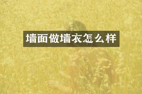 墙面做墙衣怎么样