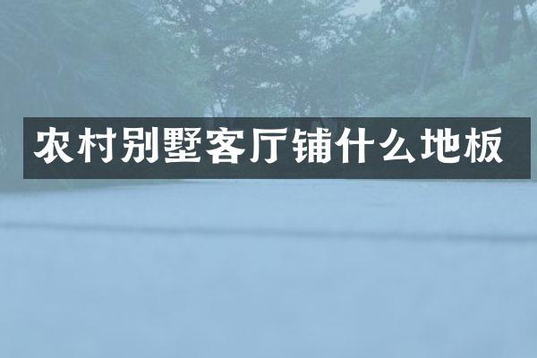 农村别墅客厅铺什么地板