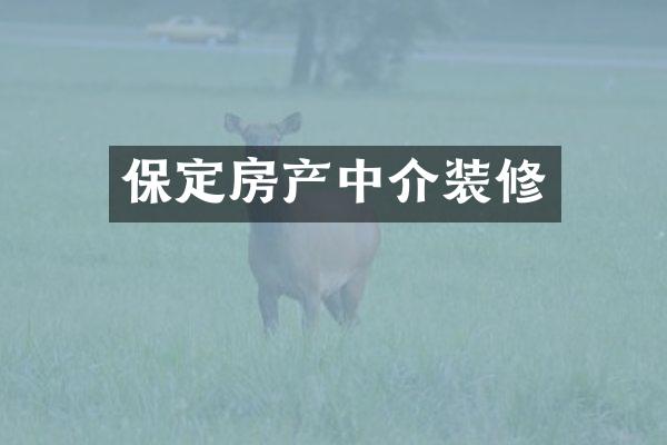 保定房产中介装修