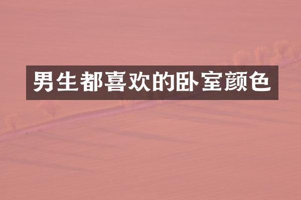 男生都喜欢的卧室颜色