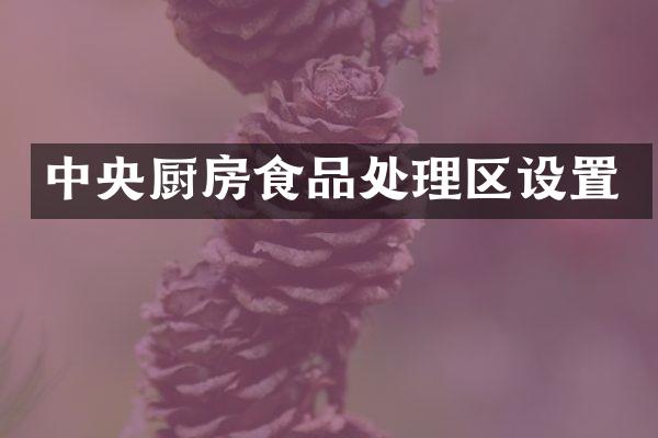 中央厨房食品处理区设置