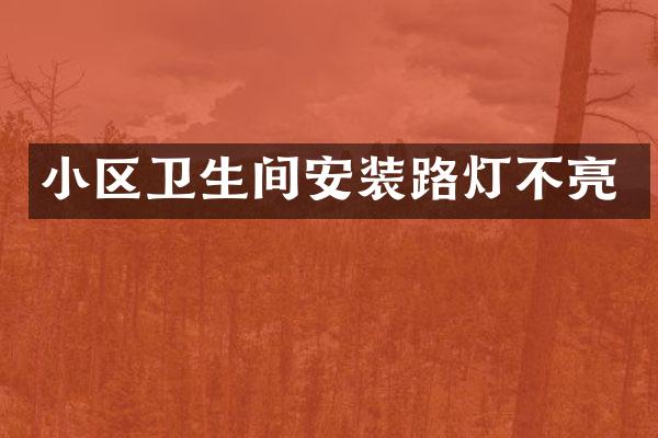 小区卫生间安装路灯不亮