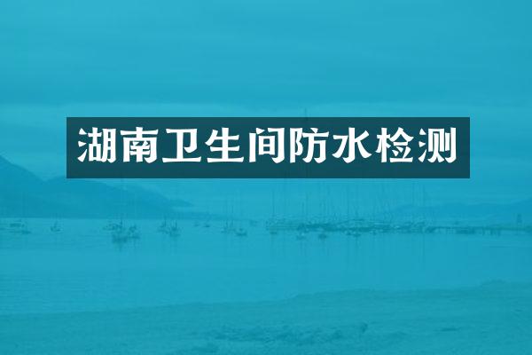 湖南卫生间防水检测