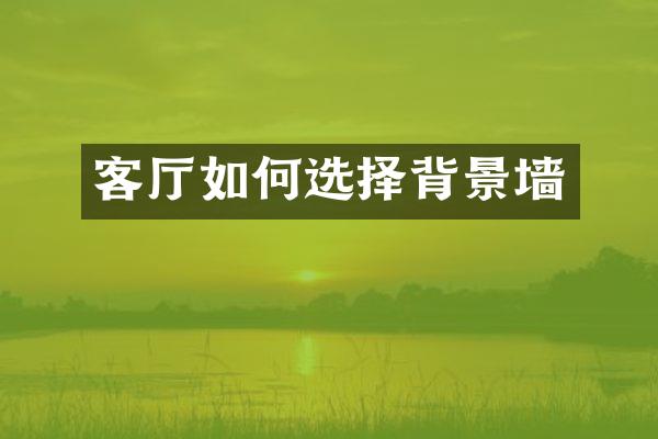 客厅如何选择背景墙