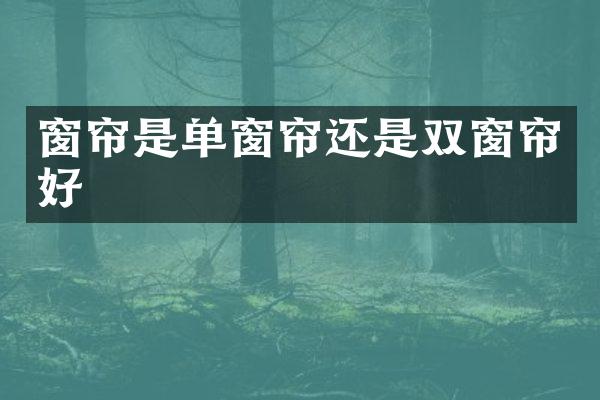 窗帘是单窗帘还是双窗帘好