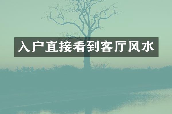 入户直接看到客厅风水