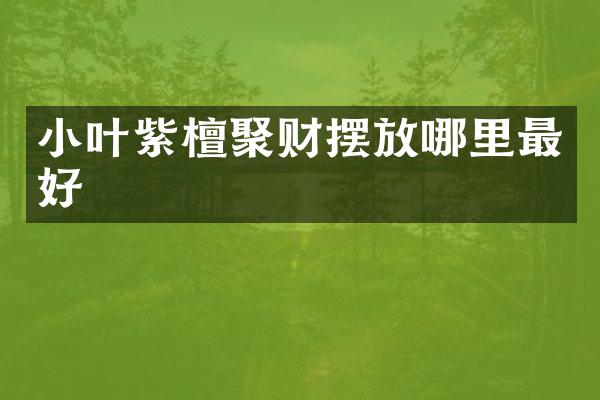 小叶紫檀聚财摆放哪里最好