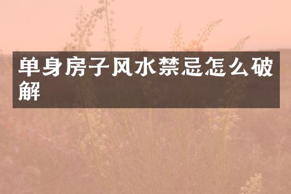 单身房子风水禁忌怎么破解