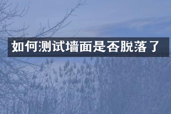 如何测试墙面是否脱落了