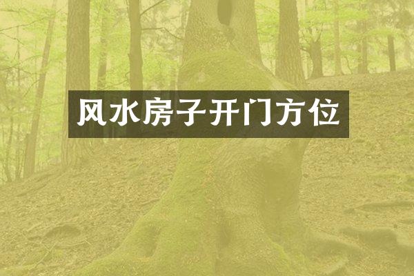 风水房子开门方位