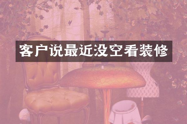 客户说最近没空看装修