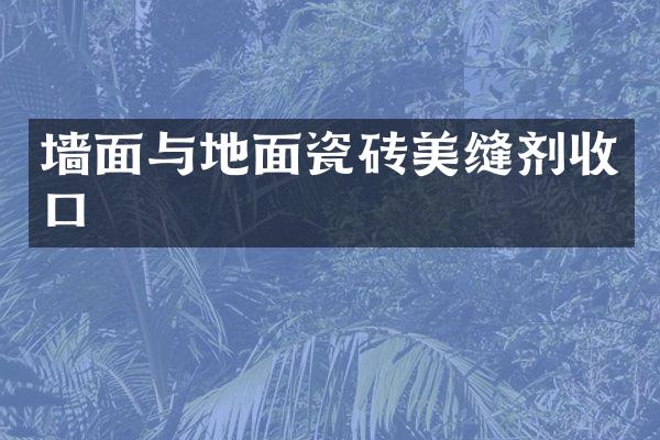 墙面与地面瓷砖美缝剂收口