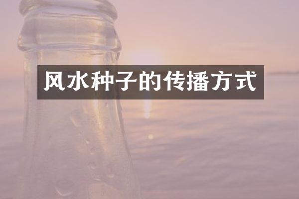风水种子的传播方式