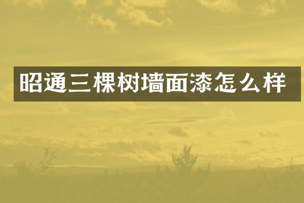 昭通三棵树墙面漆怎么样
