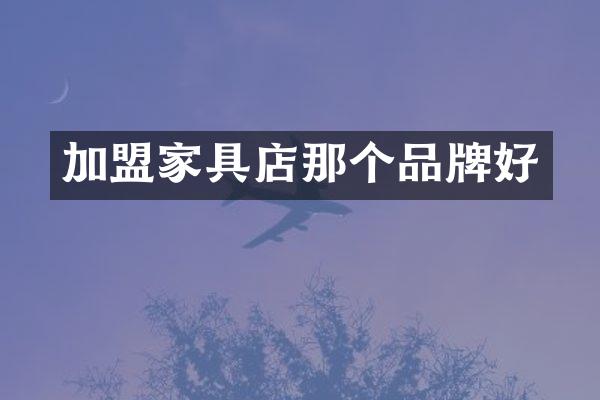 加盟家具店那个品牌好