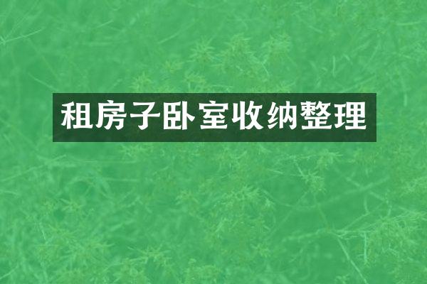 租房子卧室收纳整理
